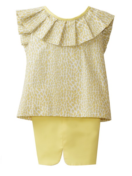 Short con blusa para niña amarillo Eve Children